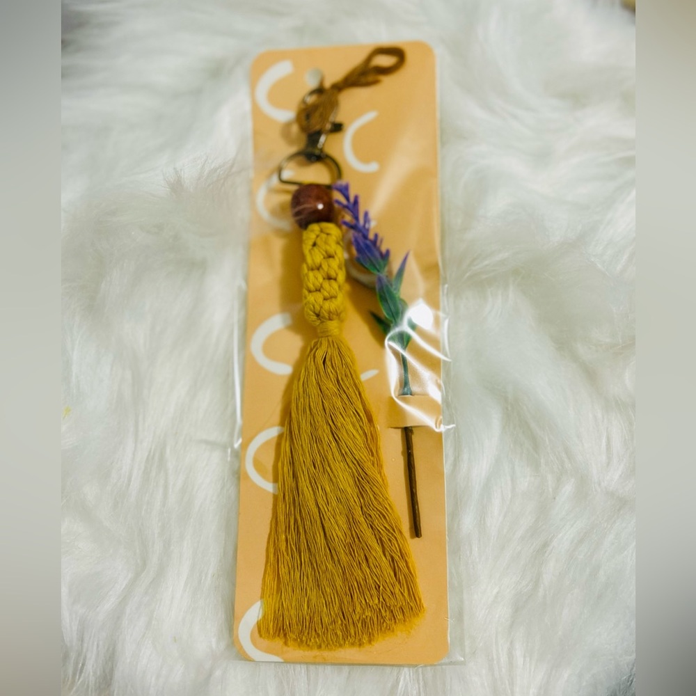 Mustard Yellow Macrame Keychains